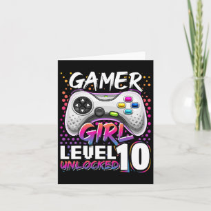 Flicknivå 10 Olåst videospel, födelsedagsgåva Gi Kort