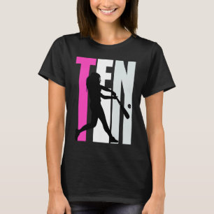 Flickor 10:e Basken Birthday Rosa Softball Queen B T Shirt