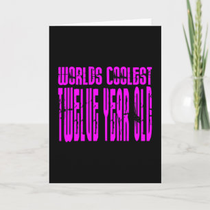 Flickor 12:e Birthdays Rosa Worlds Coolest Tolv Kort