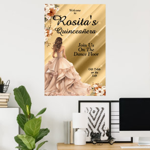 Flickor 15:e födelsedagen Latino-Eleganten Quincea Poster