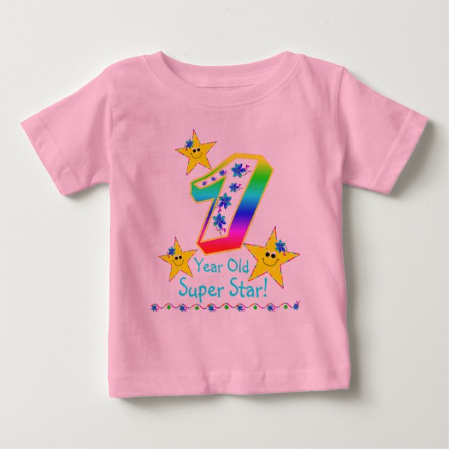 Flickor 1 år gammal Toppen Star Shirt Tee Shirt (Framsida)