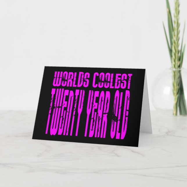 Flickor 20:e födelsedag Rosa World Coolest 20 Kort (Framsida)