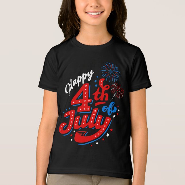 Flickor 250-årsjubileum 4 juli  t shirt (Framsida)