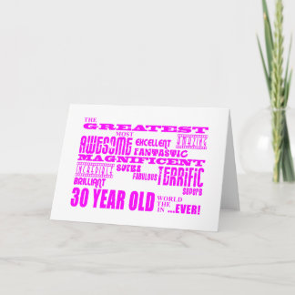 Flickor 30års födelsedag Rosa Underbarare trettio Kort