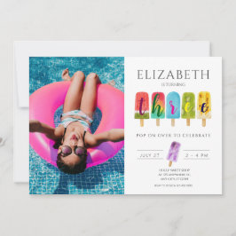 Flickor 3:e födelsedag Sommarpopsicle Ice Cream Inbjudningar