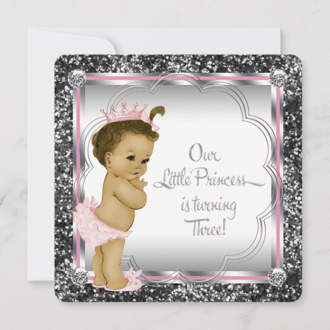 Flickor 3:e födelsedagen Party Inbjudningar (Framsida)