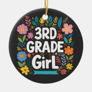 Flickor 3:e Klass Girl First Klass Back to school Julgransprydnad Keramik