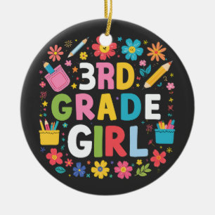 Flickor 3:e Klass Girl First Klass Back to school Julgransprydnad Keramik