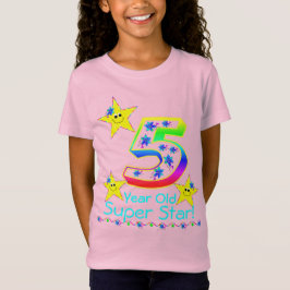 Flickor 5 år gammal Toppen Star Shirt T Shirt