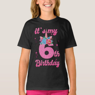 Flickor 6 år gamla gåvor, 6e-födelsedagsflickor t shirt