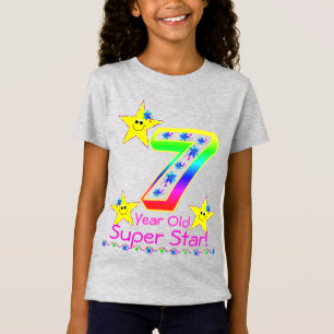 Flickor 7 år gammal Toppen Star Shirt Tee