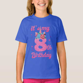 Flickor 8 år gamla gåvor, 8:e födelsedagsflickorna t shirt