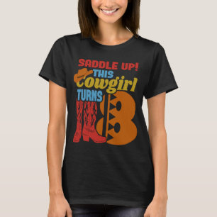 Flickor 8 år gammal Födelsedagsfest Den här cowgir T Shirt
