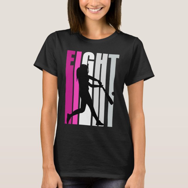 Flickor 8th Baseball Birthday Rosa Softball Queen  T Shirt (Framsida)