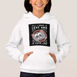 Flickor A Cute Cat Hoodies & Sweatshirtss T Shirt