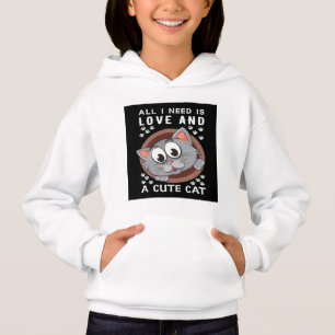Flickor A Cute Cat Hoodies & Sweatshirtss T Shirt