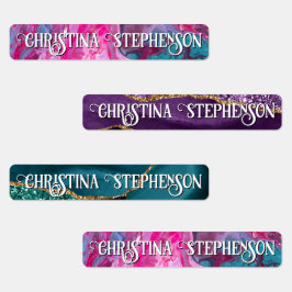 Flickor Agate Marble School Namn Daycare Childcare Klistermärke