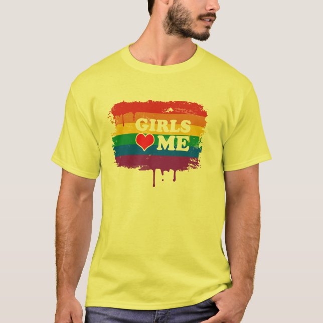 Flickor älskar mig t-shirt (Framsida)