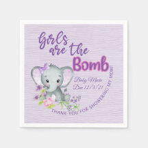 Flickor är BOMB-Lila-barnduschen för elefantbarn