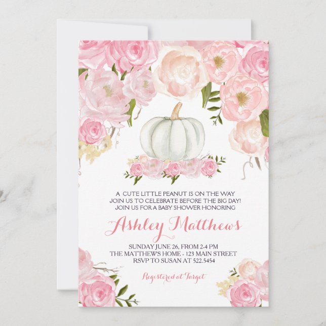 Flickor Baby pumpade in babyskor Inbjudningar (Framsida)