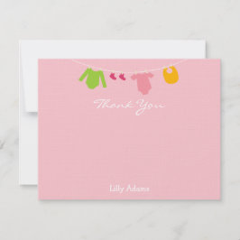 Flickor Baby Shower Tackkort Anteckningskort