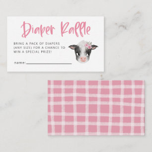 Flickor, babyskor Diaper Raffle Biljett Tilläggskort