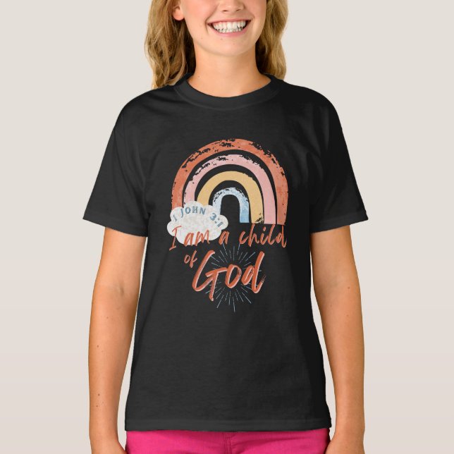 Flickor Barn av Gud Regnbågs t-shirt (Framsida)