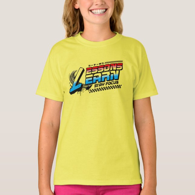 Flickor/Barn FOKUSERA LEKTIONER LÄR T-SHIRT  (Framsida)