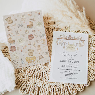 Flickor Barnkläder Bohemian Nursery Baby Shower Inbjudningar