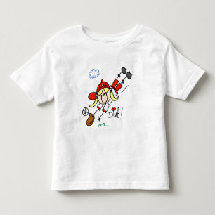 Flickor Baseball Dive Tshirts och presenter