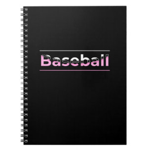 Flickor Baseball - Rosa Geometric Typography Anteckningsbok