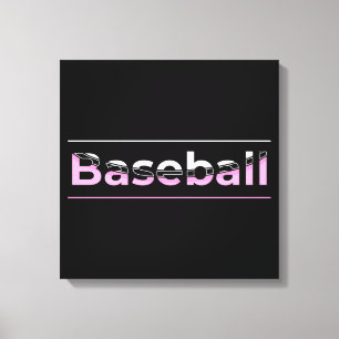 Flickor Baseball - Rosa Geometric Typography Canvastryck
