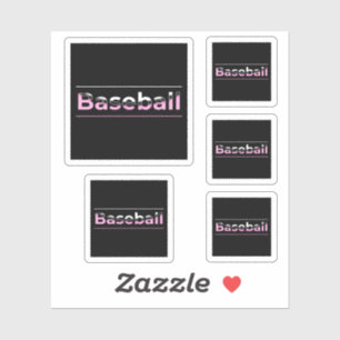 Flickor Baseball - Rosa Geometric Typography Klistermärken