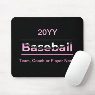 Flickor Baseball - Rosa Geometric Typography Musmatta
