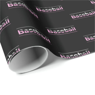 Flickor Baseball - Rosa Geometric Typography Presentpapper