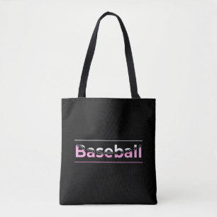 Flickor Baseball - Rosa Geometric Typography Tygkasse