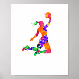 Flickor-basket för basketboll Fläkt och basketboll Poster
