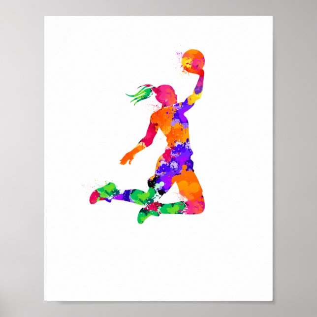 Flickor-basket för basketboll Fläkt och basketboll Poster (Framsidan)
