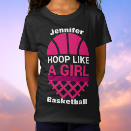 Flickor Basketball Ring som en flicka T-Shirt