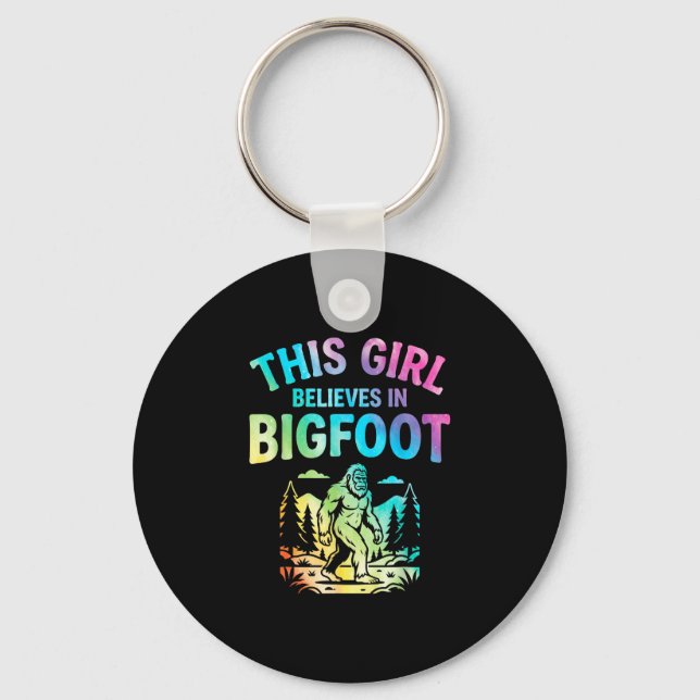 Flickor bigfoot-troende tie dye sasquatch kryptid nyckelring (Framsida)