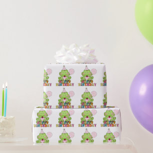 Flickor Birthday grog med ballonger pappra Presentpapper