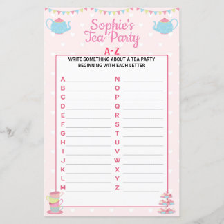 Flickor Birthday Tea Party A-Z