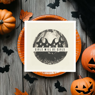 "Flickor blir flickor Cute Witch-Thated Hallowee Pappersservett