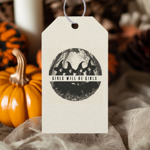 "Flickor blir flickor   Cute Witch-Thated Hallowee Presentetikett