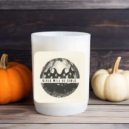 "Flickor blir flickor | Cute Witch-Thned" Fyrkantigt Klistermärke