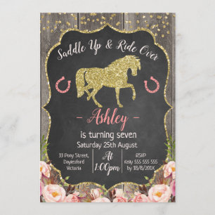 Flickor Blommigt Glitter Hund Birthday-inbjudan Inbjudningar