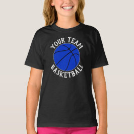 Flickor Blue Basketball Team, Player Namn och numm T Shirt