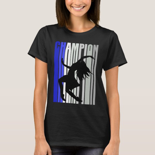 Flickor Blue Dance Birthday Dancer Dotter Womens T Shirt (Framsida)