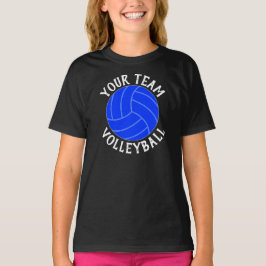 Flickor Blue Volleyball Anpassningsbar Team, spela T Shirt