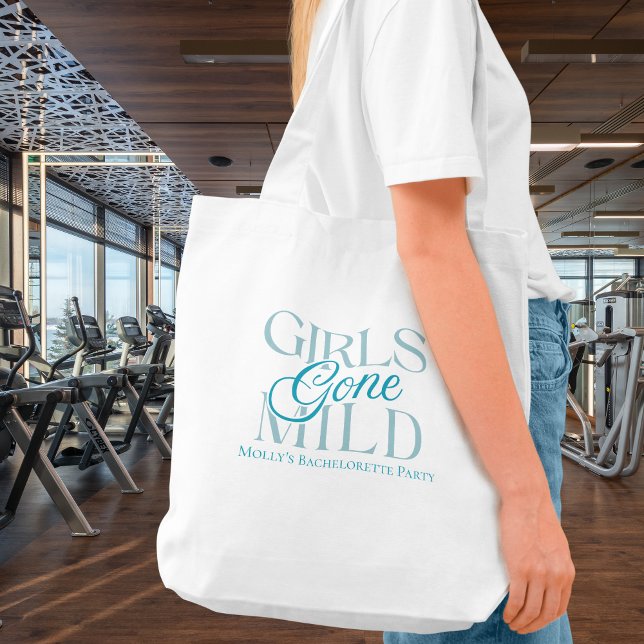 Flickor Borta Mild - Anpassningsbar Bachelorette D Tygkasse (Girls Gone Mild tote bag with modern font – perfect for bridesmaid proposals or bridal celebrations!)